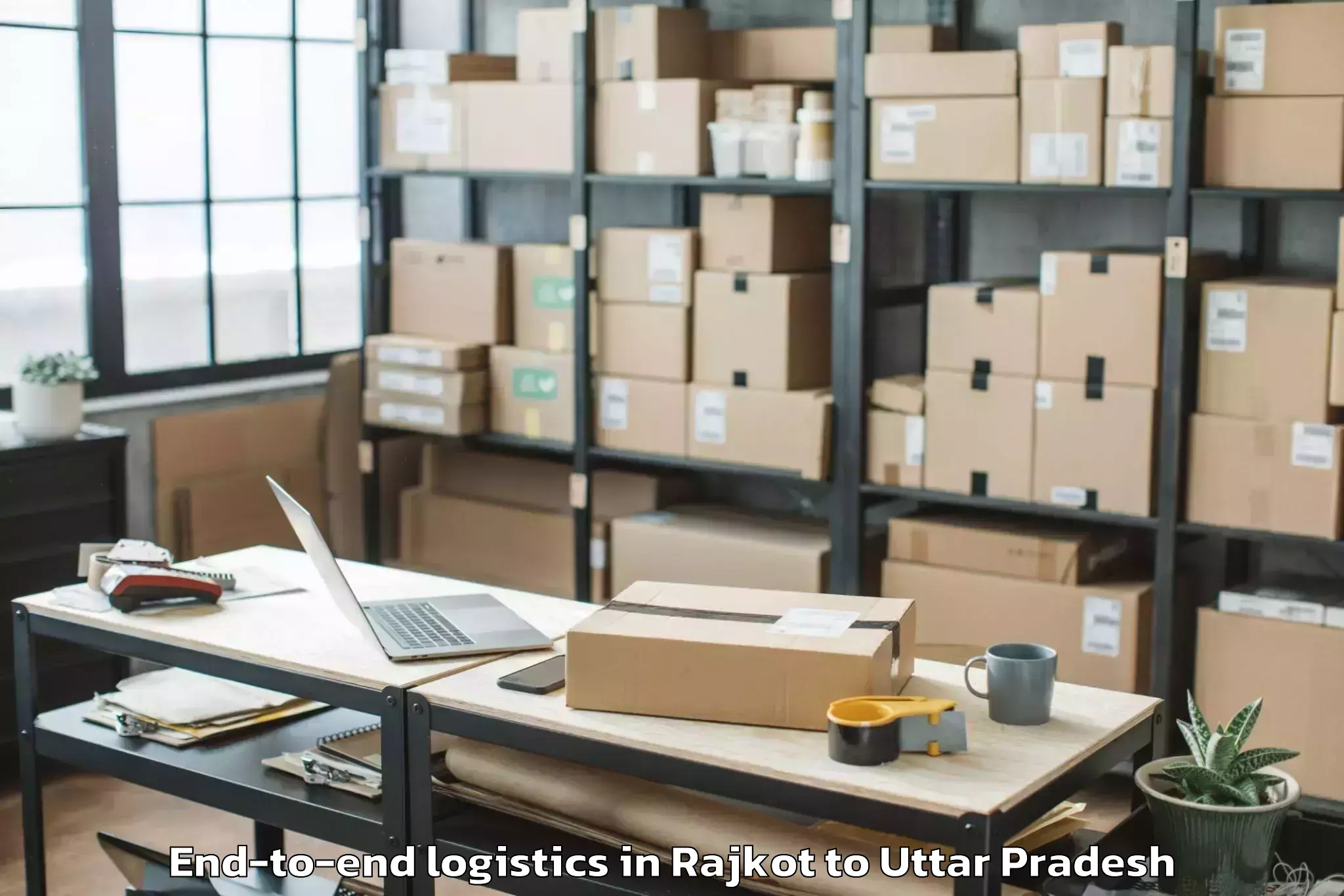 Top Rajkot to Kasganj End To End Logistics Available